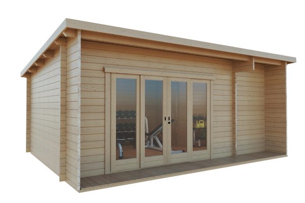 Buckthorn luxury garden cabin, 44mm log cabin, log cabin company UK, garden room, wooden garden cabin, garden retreat