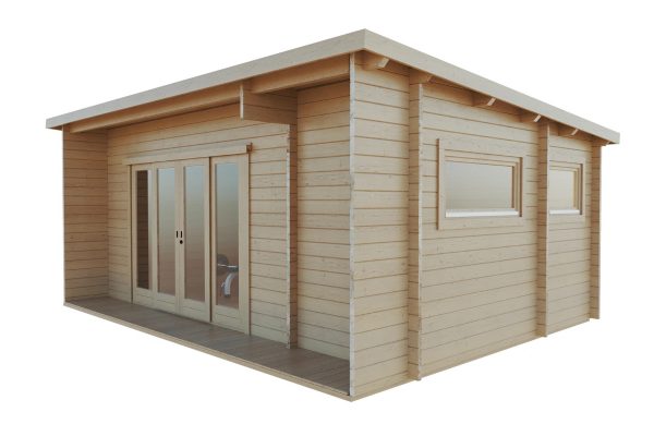 Buckthorn luxury garden cabin, 44mm log cabin, log cabin company UK, garden room, wooden garden cabin, garden retreat