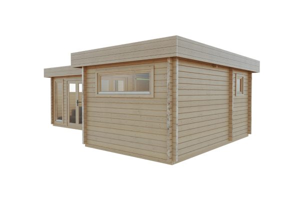 Burnet, This large 2 room summer house is made from thick 70mm logs, with large double glazed windows and doors. Perfect as a summer home or garden room