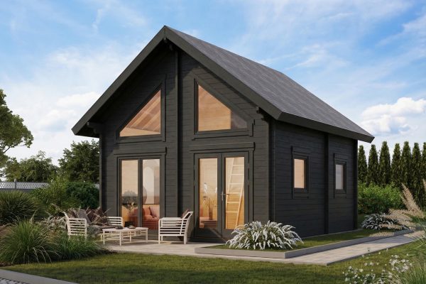 Watercress 70mm lodge, luxury garden cabin, 70mm log cabin, log cabin company UK, garden room, wooden garden cabin, garden retreat