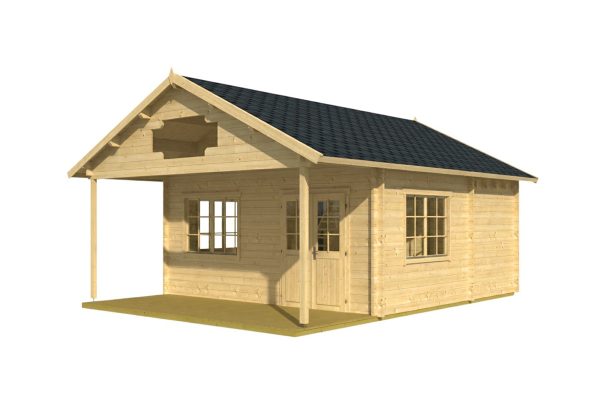 Cornflower, luxury garden cabin, 58mm log cabin, log cabin company UK, garden room, wooden garden cabin, garden retreat