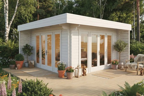 Elder, 44mm log cabin, log cabin company UK, garden room, wooden garden cabin, garden retreat