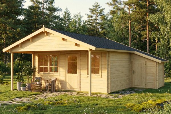 Foxglove, luxury garden cabin, 58mm log cabin, log cabin company UK, garden room, wooden garden cabin, garden retreat