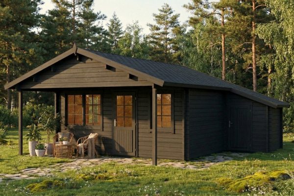 Foxglove, luxury garden cabin, 58mm log cabin, log cabin company UK, garden room, wooden garden cabin, garden retreat