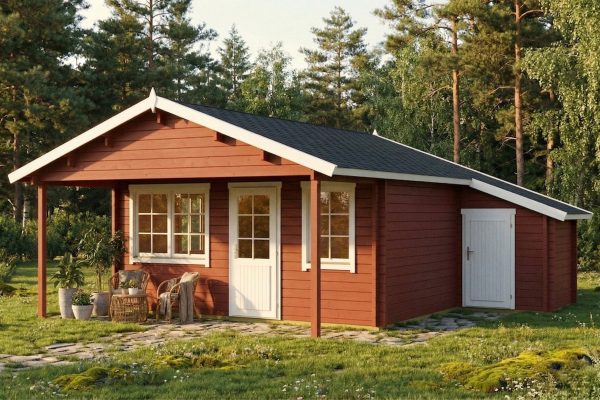 Foxglove, luxury garden cabin, 58mm log cabin, log cabin company UK, garden room, wooden garden cabin, garden retreat