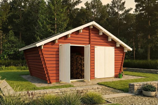 Hawthorn log store, 44mm log cabin, log cabin company UK, garden room, wooden garden cabin, garden retreat