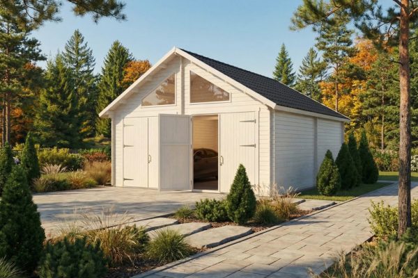 Holly garage 44mm log cabin, log cabin company UK, garden room, wooden garden cabin, garden retreat