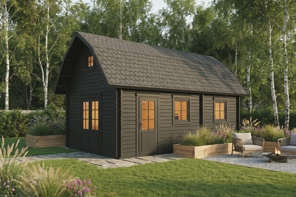 Fritillary 70mm summer house, log cabin with mezzanine floor