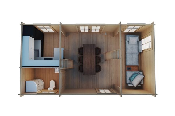 Meadowsweet lodge, luxury garden cabin, 44mm log cabin, log cabin company UK, garden room, wooden garden cabin, garden retreat