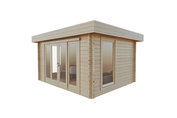 Privet luxury garden cabin, 44mm log cabin, log cabin company UK, garden room, wooden garden cabin, garden retreat