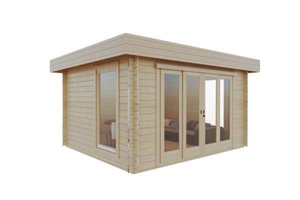 Privet luxury garden cabin, 44mm log cabin, log cabin company UK, garden room, wooden garden cabin, garden retreat