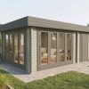 Sundew 70mm summer house with storage, log cabin, garden building