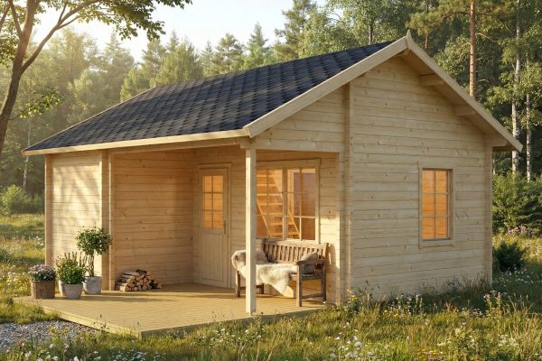 Thyme summerhouse, luxury garden cabin, 70mm log cabin, log cabin company UK, garden room, wooden garden cabin, garden retreat