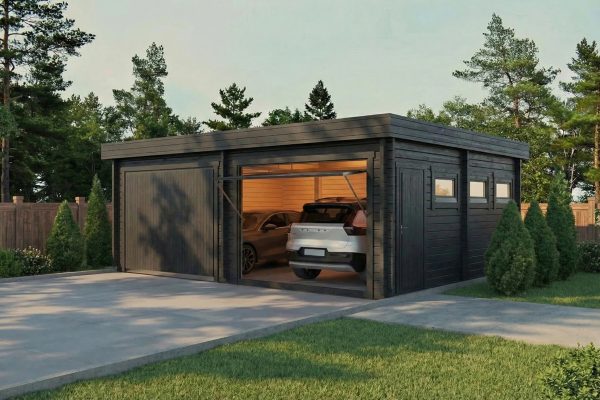Vetch garage, luxury garden cabin, 70mm log cabin, log cabin company UK, garden room, wooden garden cabin, garden retreat
