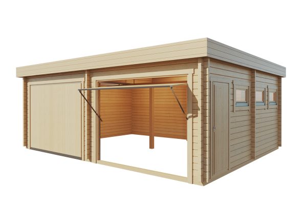 Vetch garage, luxury garden cabin, 70mm log cabin, log cabin company UK, garden room, wooden garden cabin, garden retreat