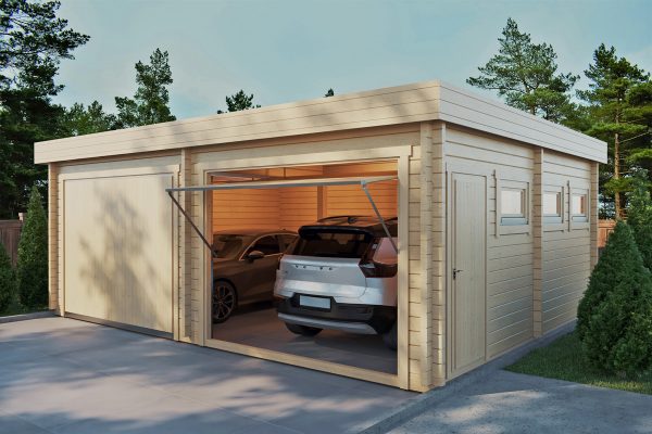 Vetch garage, luxury garden cabin, 70mm log cabin, log cabin company UK, garden room, wooden garden cabin, garden retreat