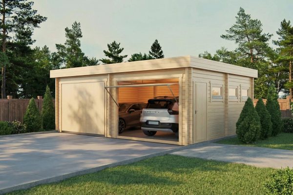 Vetch garage, luxury garden cabin, 70mm log cabin, log cabin company UK, garden room, wooden garden cabin, garden retreat